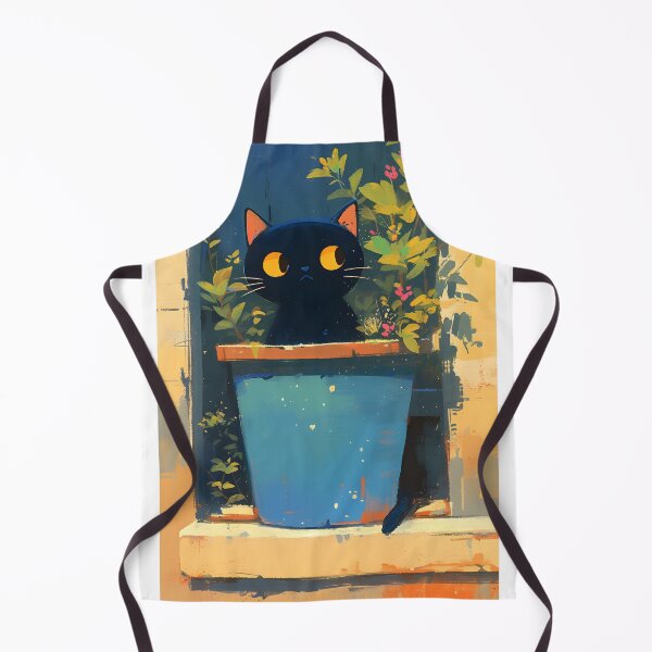 Item preview, Cute Black Cat Sitting In Flowerpot designed and sold by CoolMantras.