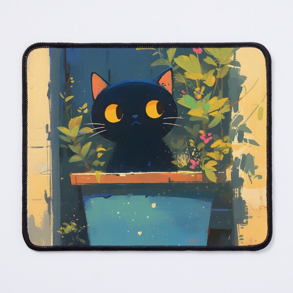 Item preview, Cute Black Cat Sitting In Flowerpot designed and sold by CoolMantras.