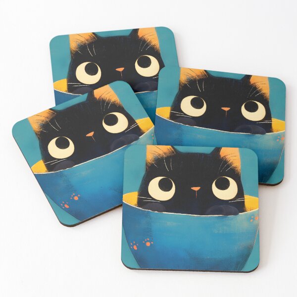 Item preview, Cute Black Cat Sitting In Flowerpot designed and sold by CoolMantras.