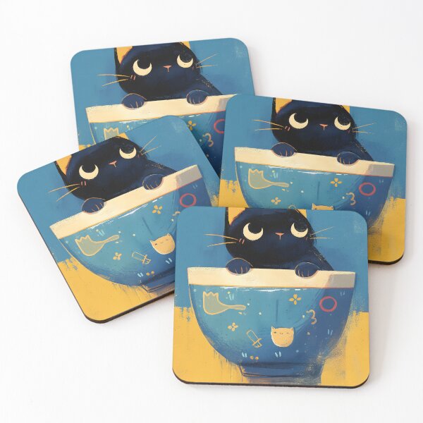 Item preview, Cute Black Cat Sitting In Flowerpot designed and sold by CoolMantras.