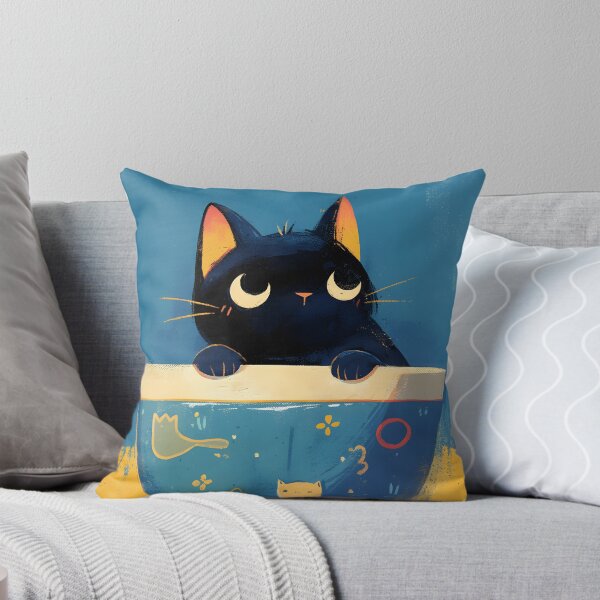 Item preview, Cute Black Cat Sitting In Flowerpot designed and sold by CoolMantras.