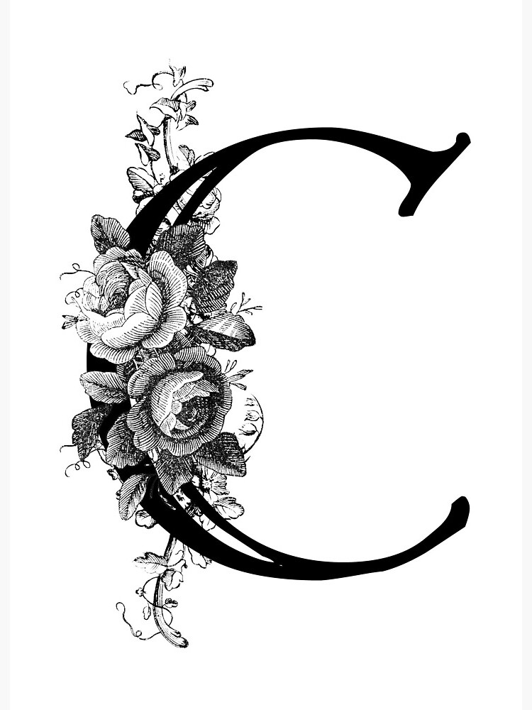 Flower Engraved Monogram Vintage Letter Graphic by artgrarisstudio ·  Creative Fabrica