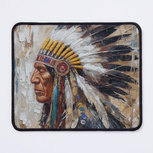 Item preview, Native American Chief Abstract Art designed and sold by PaintFu.