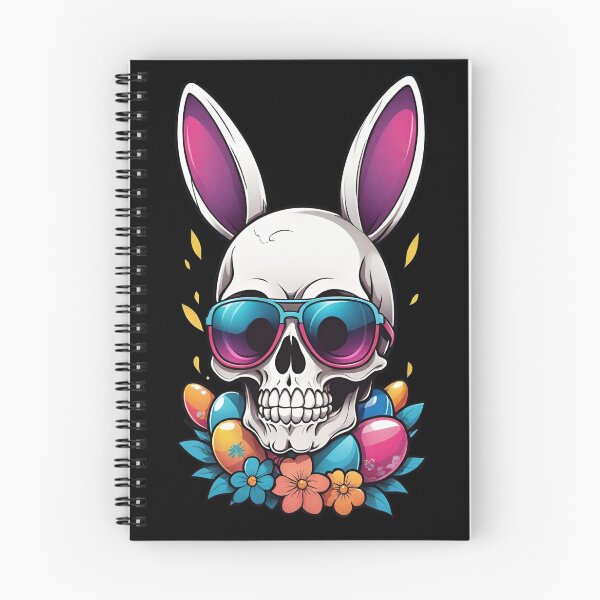 Item preview, Gothic Easter Skull with Bunny Kawaii Ears designed and sold by Tw1nsAIArt.