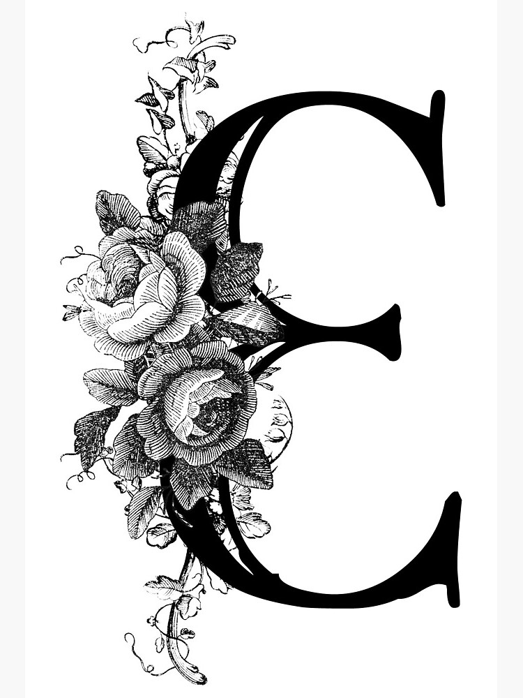 Flower Engraved Monogram Vintage Letter Graphic by artgrarisstudio ·  Creative Fabrica