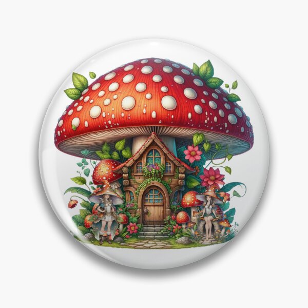 Item preview, Enchanted Mushroom Fairy House – Whimsical Garden Fantasy Art Print designed and sold by BeaconMarketing.