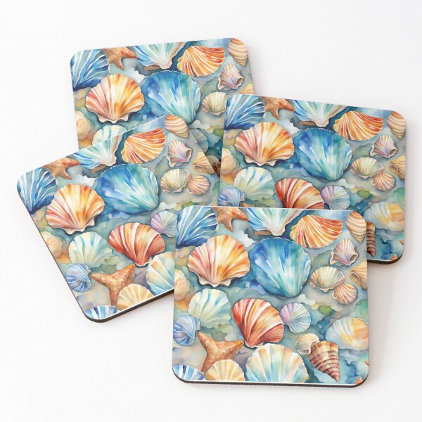 Item preview, Sea Shells on the Beach designed and sold by Square Root of Squid.