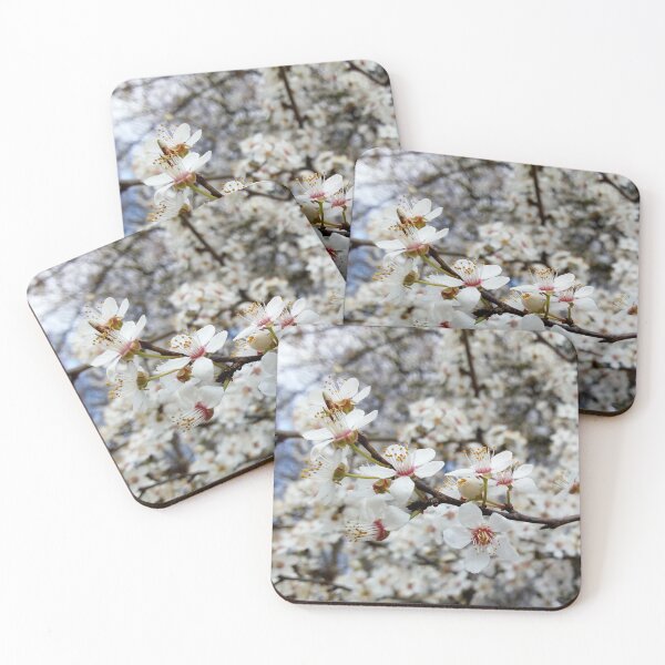 Item preview, Close up of Cherry plum with white blossoms 5 original artwork designed and sold by paragonDesign28.