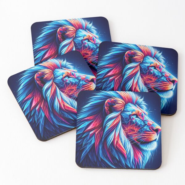 Item preview, Neon Polygonal Lion designed and sold by T-NeonSt.