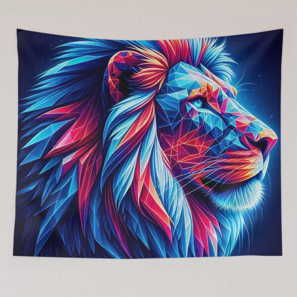Item preview, Neon Polygonal Lion designed and sold by T-NeonSt.