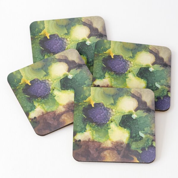 Item preview, Green, Purple, and Yellow Alcohol Ink Painting designed and sold by freshinkarts.
