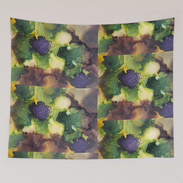 Item preview, Green, Purple, and Yellow Alcohol Ink Painting designed and sold by freshinkarts.
