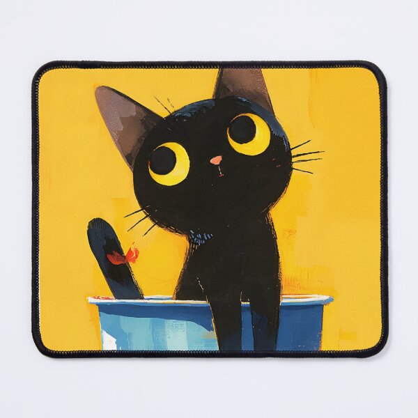Item preview, Cute Black Cat Sitting In Flowerpot designed and sold by CoolMantras.