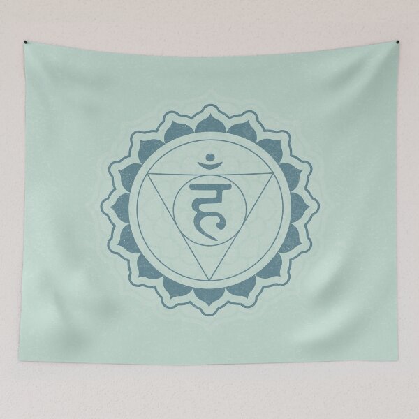 Item preview, Throat Chakra Mandala - Mint + Peacock designed and sold by Irene Estelle.