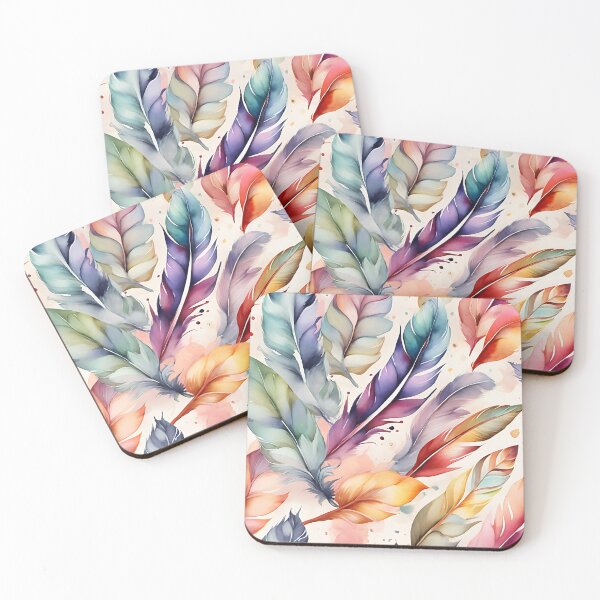 Item preview, colorful feathers pattern designed and sold by Working-Woman.