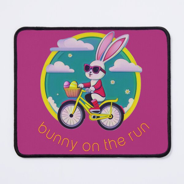 Item preview, Funny bunny on the bike Bunny on the Run Pink designed and sold by kikidu21.