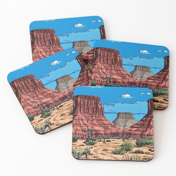 Item preview, Desert landscape with cacti and mountains designed and sold by Tajdi.