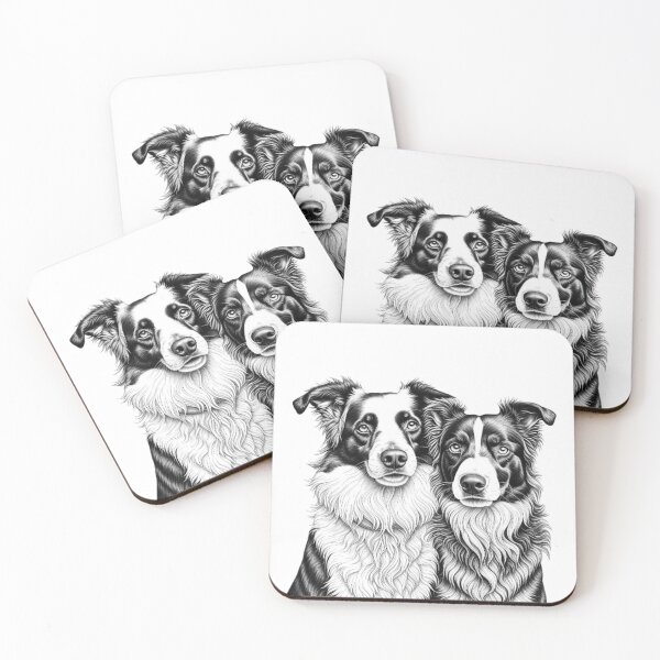 Item preview, Two Border Collies designed and sold by NicolasGlowArt.
