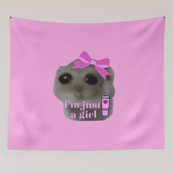 Item preview, I'm just a girl Sad Hamster Meme designed and sold by otyliadesign.
