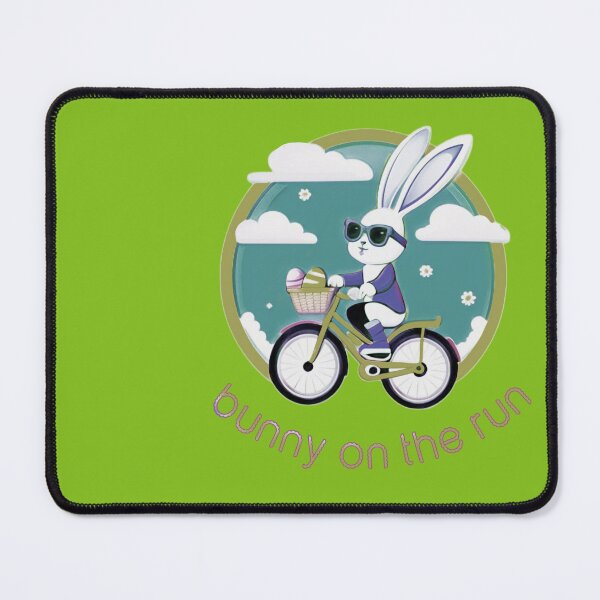 Item preview, Funny bunny on the bike Bunny on the Run Green designed and sold by kikidu21.