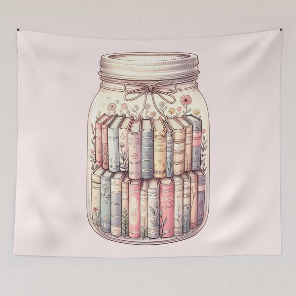Item preview, Reading addiction. Reading Enthusiast. Literary Mason Jar - Cozy Book Collection Art designed and sold by Unitepeople.