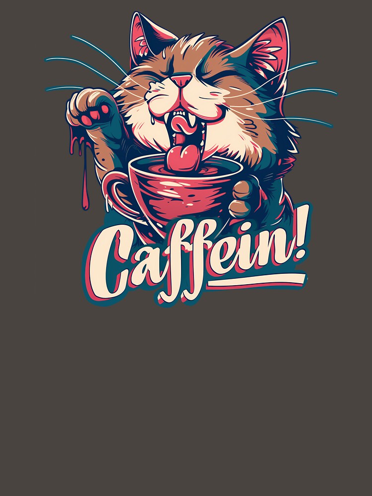 Thumbnail 7 of 7, Classic T-Shirt, Caffein Cat - anime design designed and sold by slemfiskz.