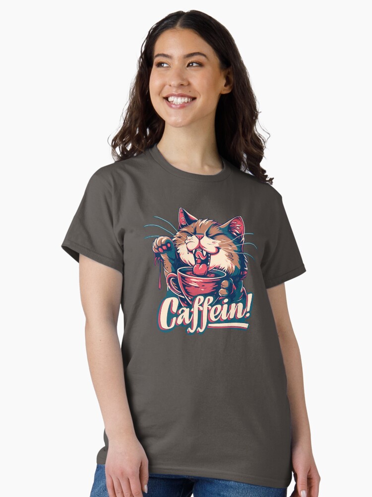 Thumbnail 2 of 7, Classic T-Shirt, Caffein Cat - anime design designed and sold by slemfiskz.