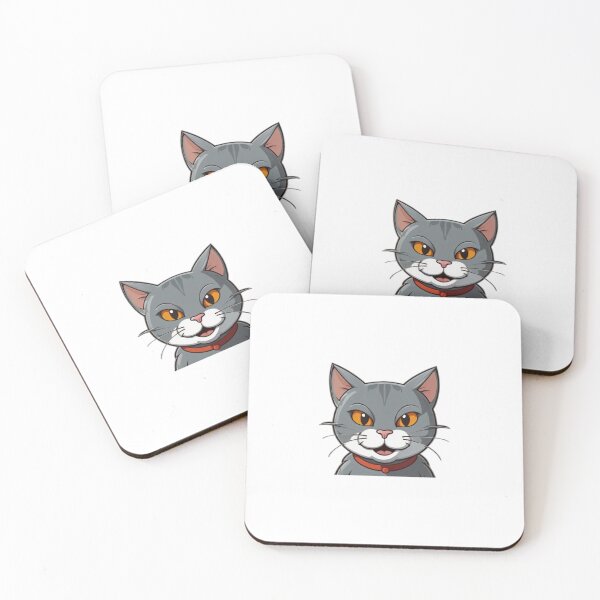 Item preview, Gray Cat with a red collar designed and sold by JohnChocolate.