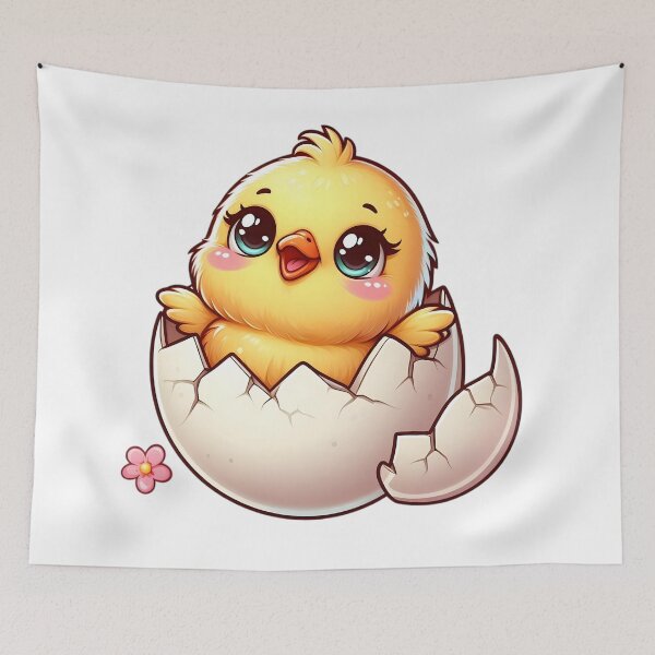 Item preview, Cute Chick Hatching From a Cracked Egg designed and sold by Delamoon.