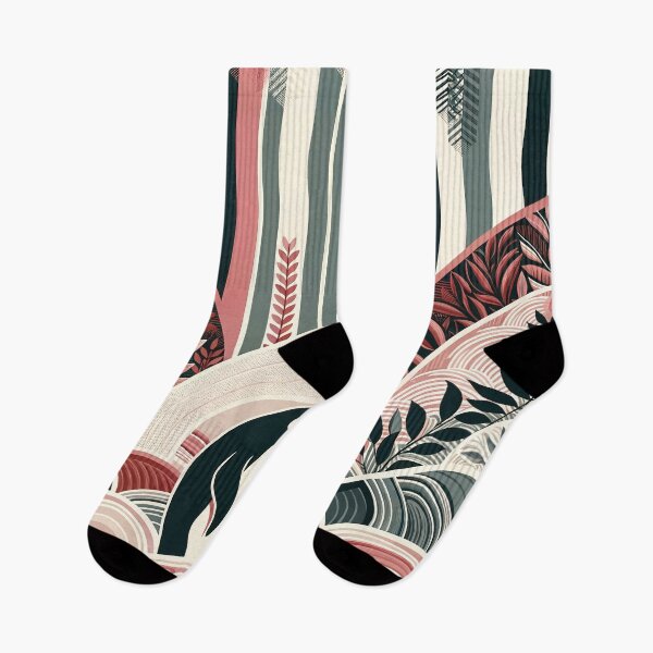Item preview, Coral Pink Cream Art Deco Floral Nature With Penguin Forest designed and sold by PenguinForests.