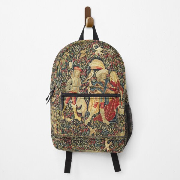 Item preview, MEDIEVAL FALCON HUNT Antique Floral Tapestry designed and sold by BulganLumini.