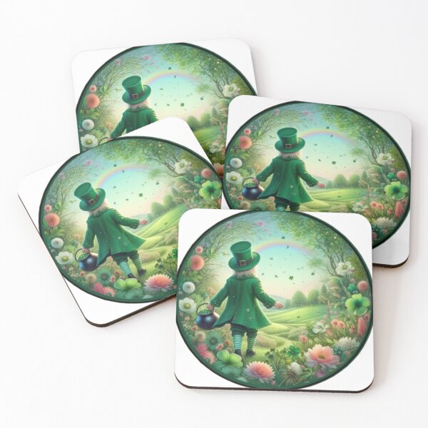 Artikelvorschau, Kobold mit einem Topf Gold Happy St. Patricks Day Landschaft entworfen und verkauft von Expressions-Sel.