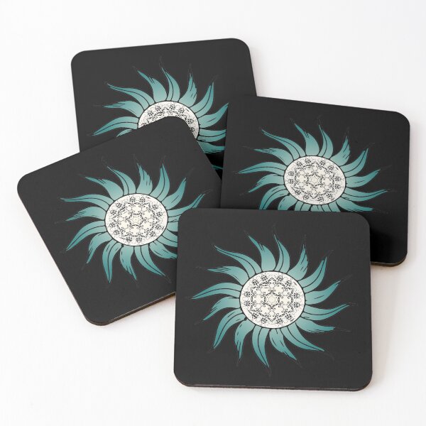 Item preview, Blue Ornament Sun Ethno Sunflower Watercolor Slavic Folklore Style Symbol Of Power designed and sold by Cr320.