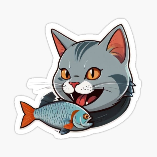 Fish Eating Cat Meme Merch & Gifts for Sale