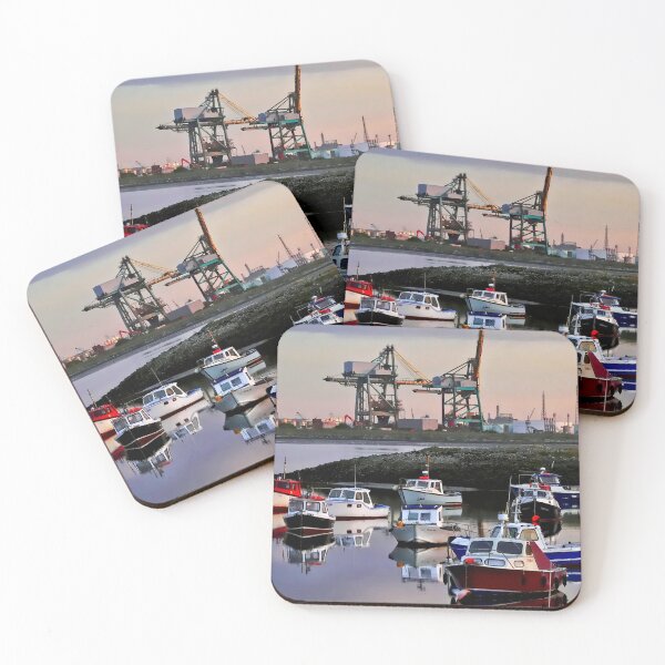 Item preview, Boats at Paddy's Hole with Teesport Industry behind designed and sold by RosRidleyPhoto.