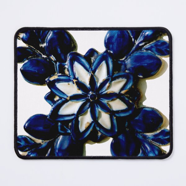 Item preview, Much more than a blue flower tile designed and sold by Madalena Lobao-Tello.