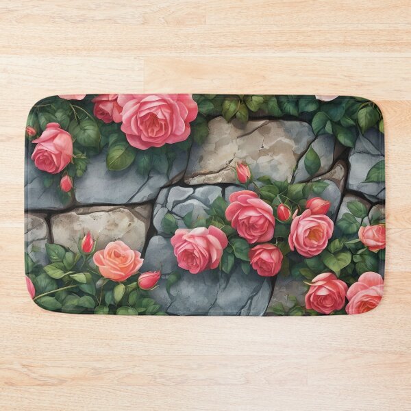 Item preview, NUATED CLIMBING ROSES ON STONE WALL 106 designed and sold by Ciervo Primavera.