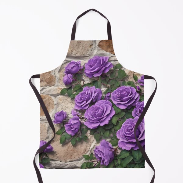 Item preview, Purple climbing roses on stone wall 105 designed and sold by Ciervo Primavera.
