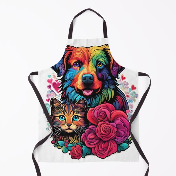 Item preview, Dog, cat and roses designed and sold by dedoma.
