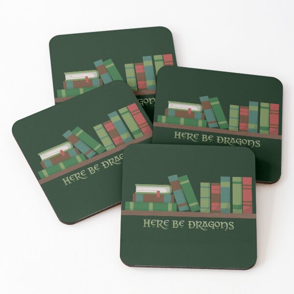 Item preview, Here Be Dragons Fantasy Reader Bookshelf designed and sold by vonplatypus.