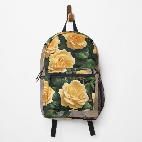 Item preview, YELLOW CLIMBING ROSES ON STONE WALL 102 designed and sold by Ciervo Primavera.