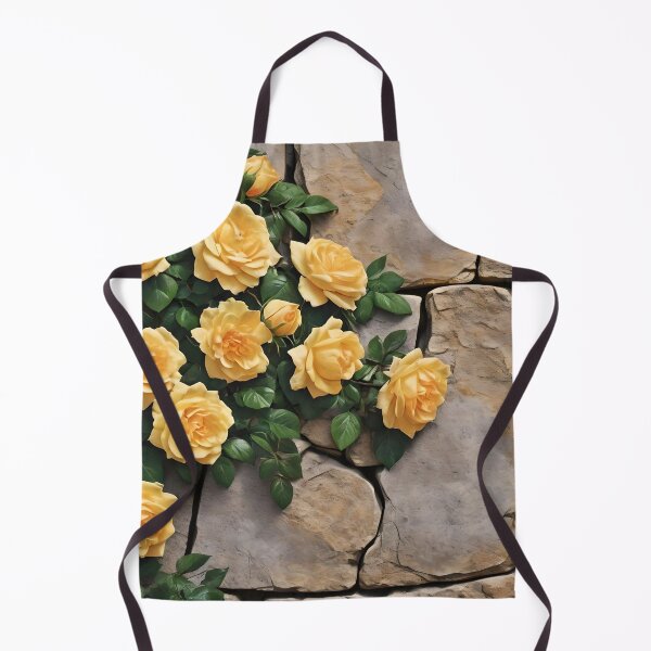 Item preview, YELLOW CLIMBING ROSES ON STONE WALL 102 designed and sold by Ciervo Primavera.