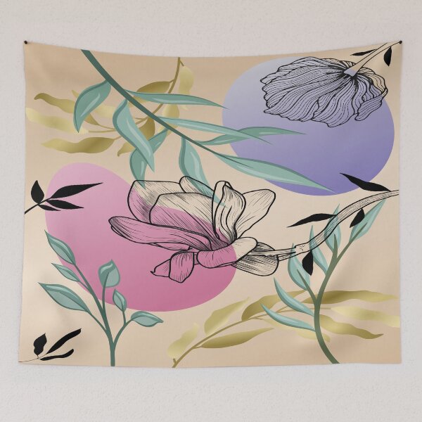 Item preview, Abstract home decorating minimalist flower line art wall poster designed and sold by jayne0524.