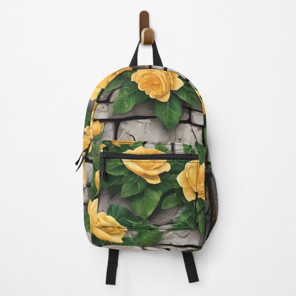 Item preview, YELLOW CLIMBING ROSES ON STONE WALL 100 designed and sold by Ciervo Primavera.
