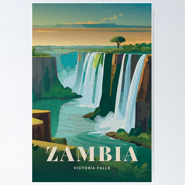 Item preview, Victoria Falls nature landscape Zambia designed and sold by TheJoeyStudio.