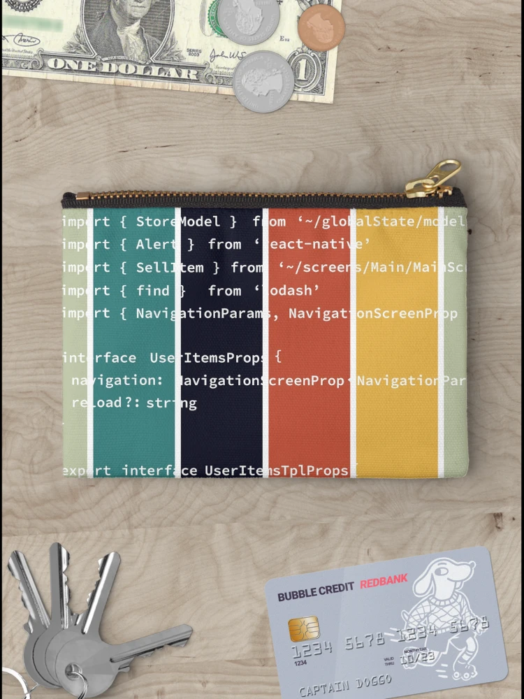 Thumbnail 3 of 4, Zipper Pouch, Coding shirt design Javascript Python SQL designed and sold by CarolinasDsgns.