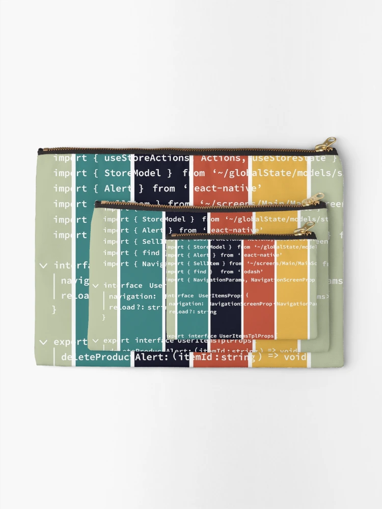Thumbnail 2 of 4, Zipper Pouch, Coding shirt design Javascript Python SQL designed and sold by CarolinasDsgns.