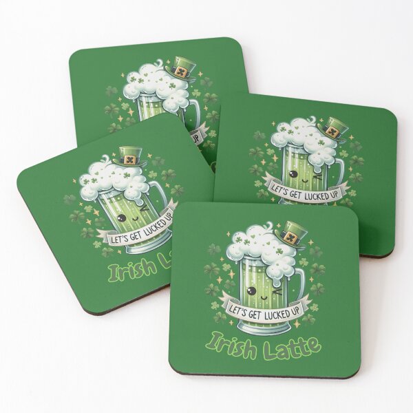 Item preview, Irish latte- green latte Shamrock  green bg. Glow Chic for St. Patrick's Day designed and sold by mndesignworx.