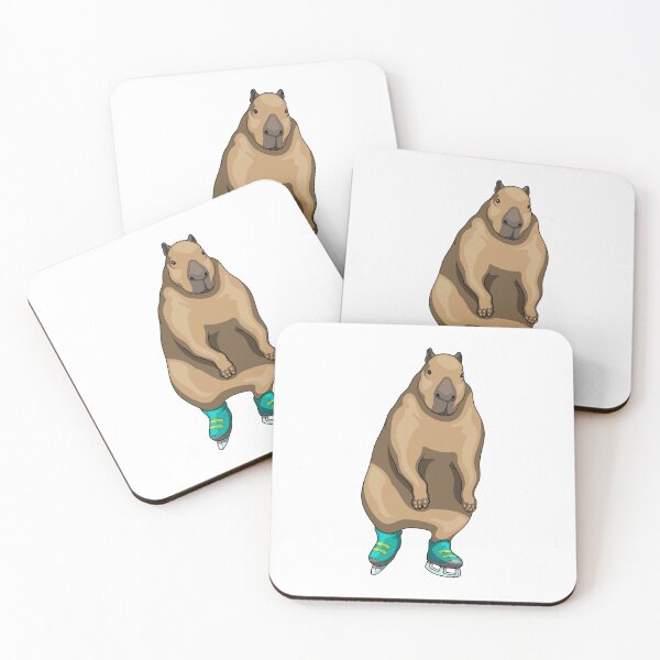 Aperçu de l'œuvre Capybara Ice skating Ice skates créée et vendue par Snabdesign84.