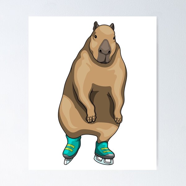 Aperçu de l'œuvre Capybara Ice skating Ice skates créée et vendue par Snabdesign84.